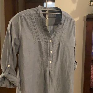 Boho Chambray Tunic, Size L.